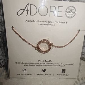 Adore Circular Rose Gold Bracelet with Swarovski Crystal